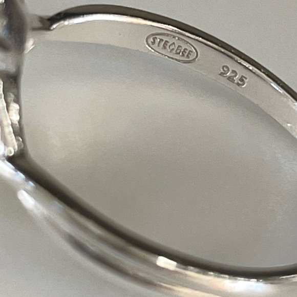 Sterling Silver Solitaire Oval Diamond Ring - Picture 6 of 10